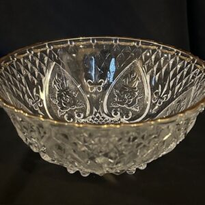 Glass bowl with gold rim