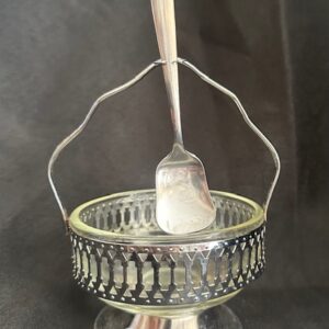 Jam bowl with clear glass insert (with spoon)