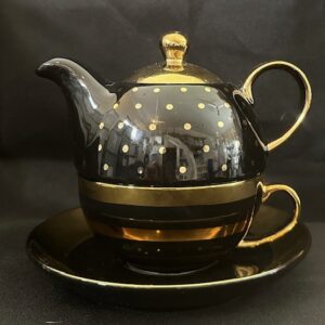 Teapot Set (Black and Gold)