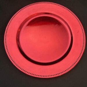 Red Round Charger Plate