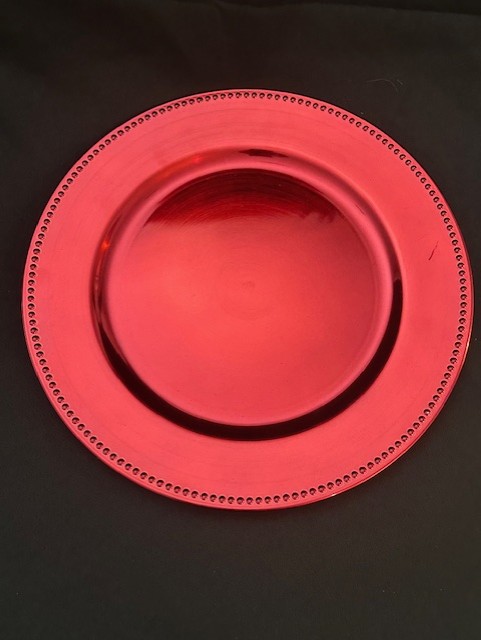 Red Round Charger Plate