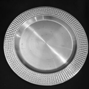 Charger Silver Hammered Metal 32cm