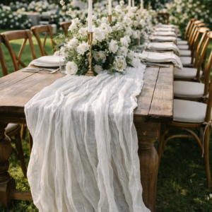 Table Runners - White Cheesecloth