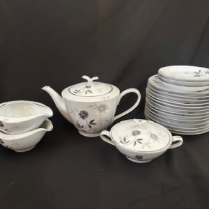 RC Grey Roses Tea Set