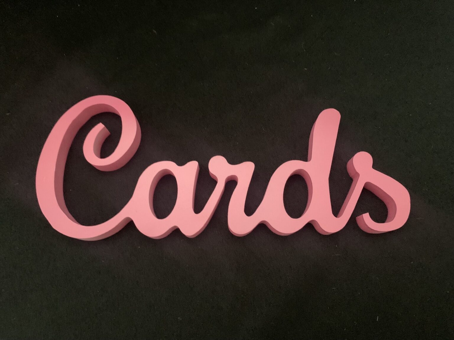 Pink ‘Cards’ Sign – Beautiful Events Party Hire