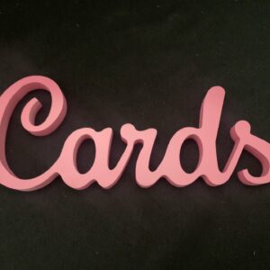 Pink 'Cards' Sign