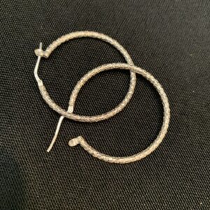 EAR002 925 Sterling Silver 35mm Hoops - Made in Italy