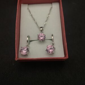 EP006 Earring and pendant set 006 Pink