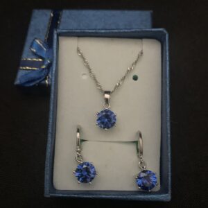 EP007 Earring and Pendant Set 007 Blue