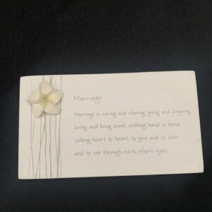 Marriage Frangipani Sign (with stand)