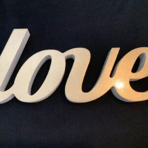 Wooden 'Love' Sign Gold coloured