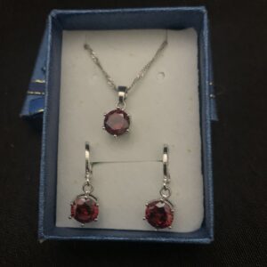 EP008 Earring and Pendant Set 008 Red