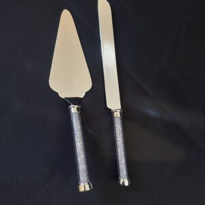 CAKE002 Cake Knife and Server - Filled with Crystals