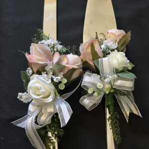 Cake Knife and Server - Floral Bouquets - Small Bouquets Only POA