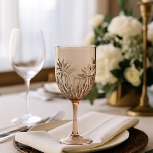 Palm Tree Acrylic Wine Glasses - Hint of Pink