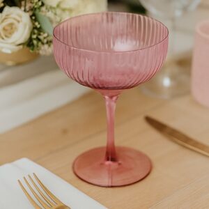Blush Pink Champagne Coupe Glasses
