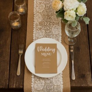 Table Runner - Hessian and Lace