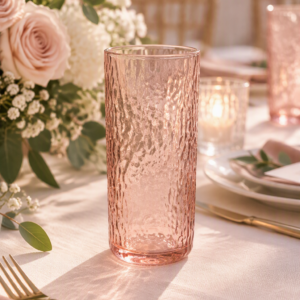 Pink Ripple Tall Glass