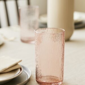 Pink Ripple Tall Glass