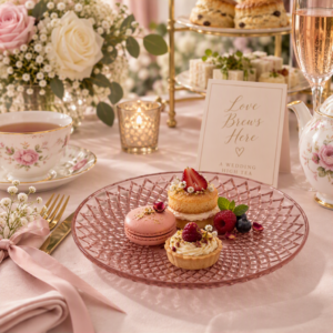 Pink Glass Side Plates