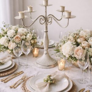 Rustic White Candelabra