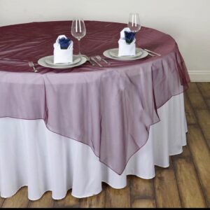 Burgundy Organza Table Overlay (Pack of 15pc)