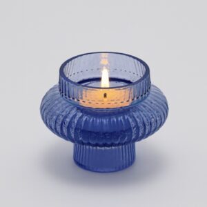 Glass Tea Light Holder Blue/Purple