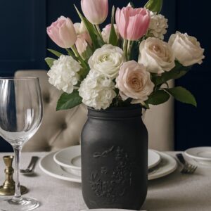 Glass Vases, painted black