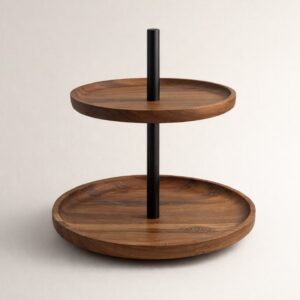 Two-tier Wooden Cake Stand