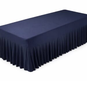 Navy Tablecloth with fitted skirt - fits 1.8m tressle table