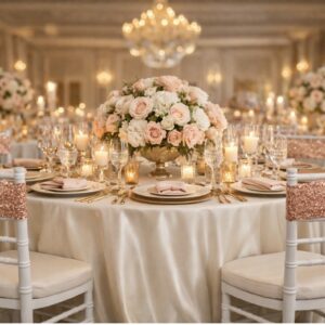 Chair Band - Rose Gold Sequins