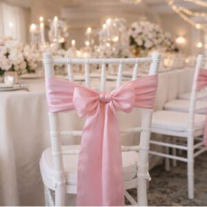 Satin Chair Sashes - Candy Pink