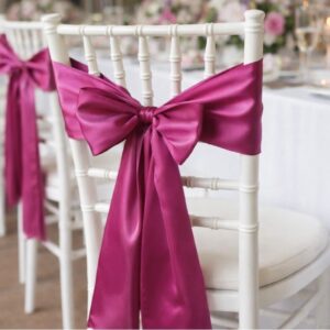 Satin Chair Sashes - Fuchsia