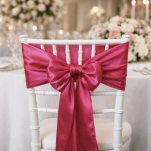 Satin Chair Sashes - Hot Pink