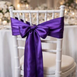 Satin Chair Sashes - Purple