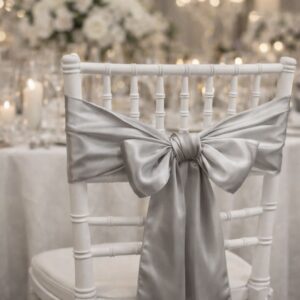 Silver Satin Chair Sashes