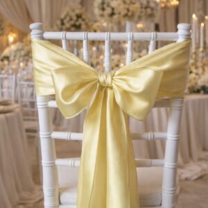 Satin Chair Sashes - Lemon