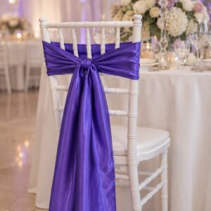 Satin Chair Sashes - Dark Purple