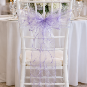 Embroidered Chair Sashes - Lavender