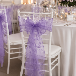 Embroidered Chair Sashes - Purple