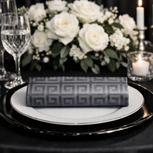 Cloth Napkin - Grey Grecian