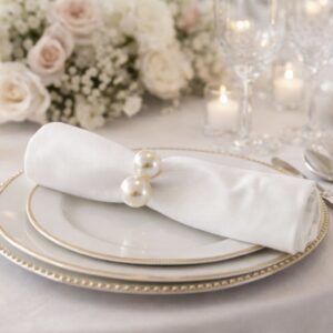 Silver Napkin Rings - Pearls