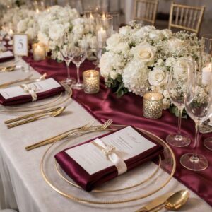Table Runner - Burgundy Satin