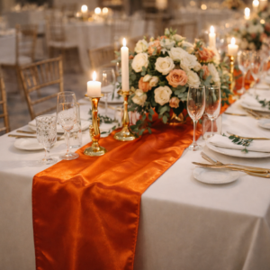 Table Runner - Burnt Orange Satin