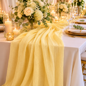 Cheesecloth Table Runner - Yellow