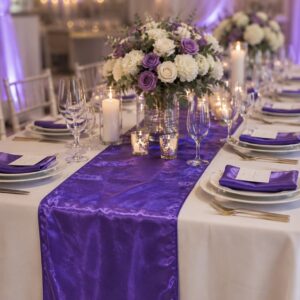 Satin Table Runner - Dark Purple