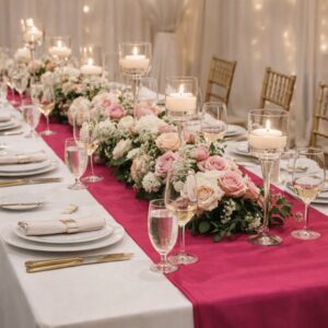 Satin Table Runner - Fuchsia
