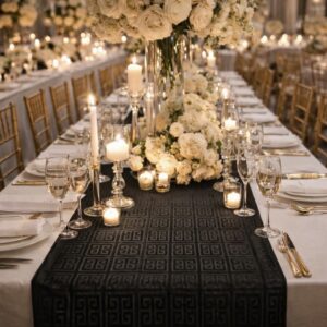 Table Runner - Black Grecian