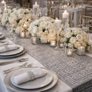Table Runner - Grey Grecian