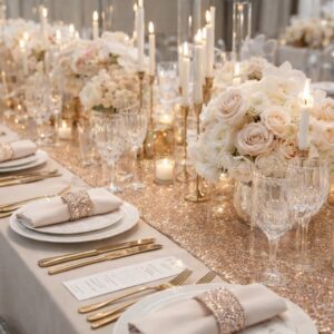Table Runner - Rose Gold Sequin